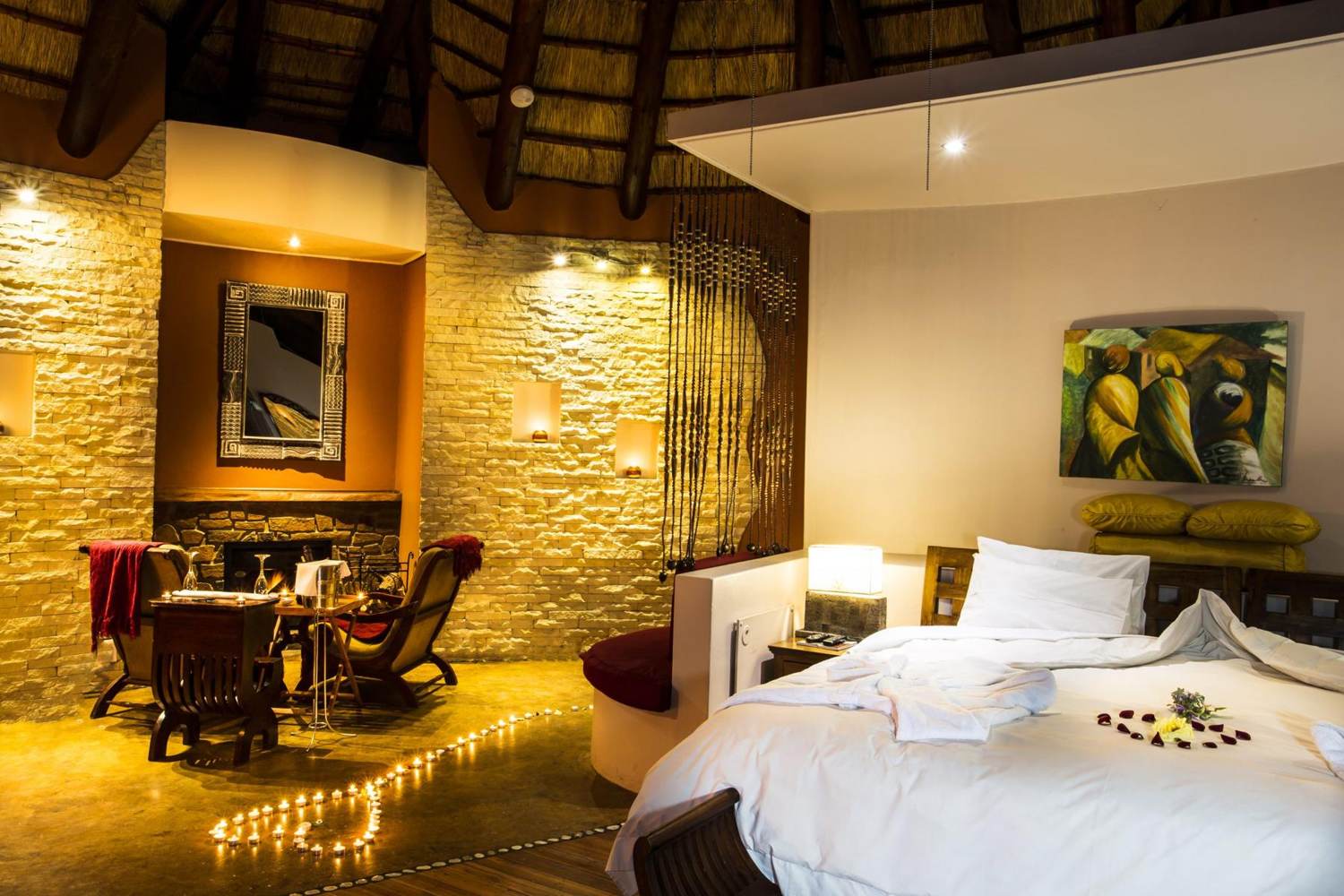 A chalet by candlelight
