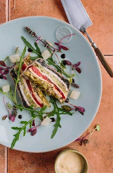 A terrine of roasted vegetables