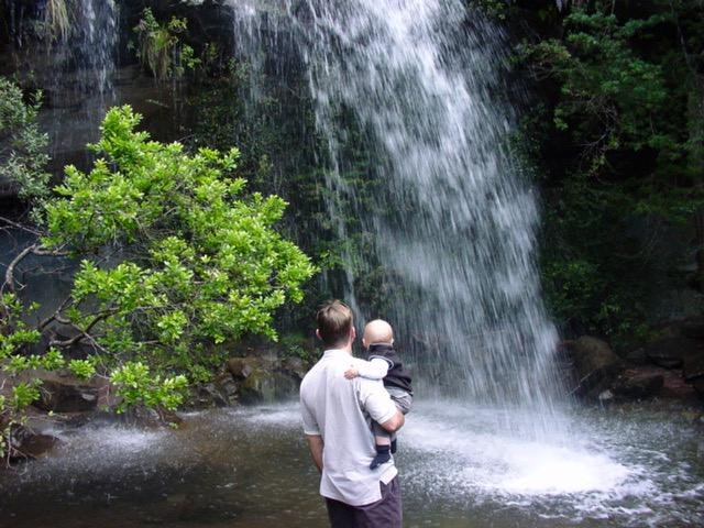 A waterfall in the foothills, at the end of a walk